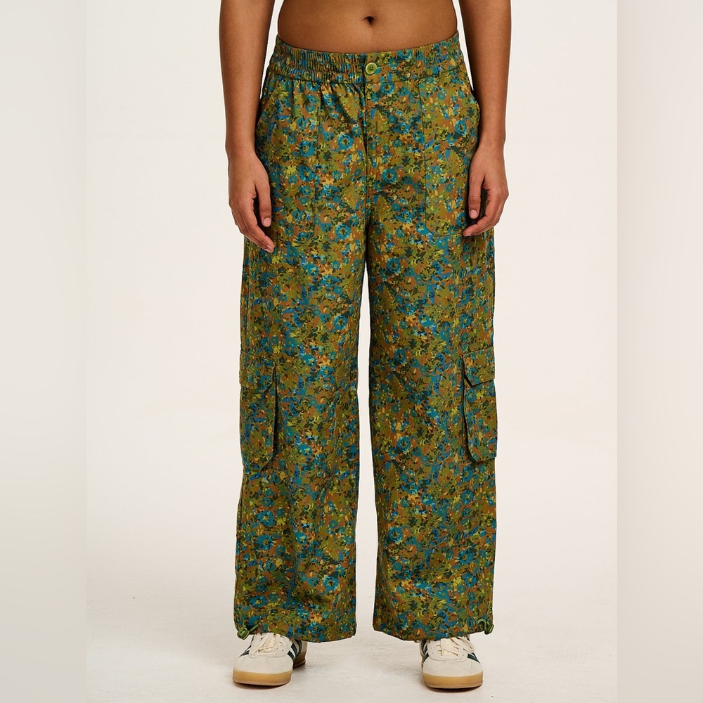 Floral Green Cargo Pants